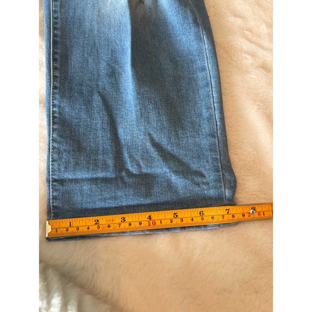 INC Denim Mid Rise Boyfriend Jeans size 12/31 Distressed Leopard Patch - Picture 9 of 12